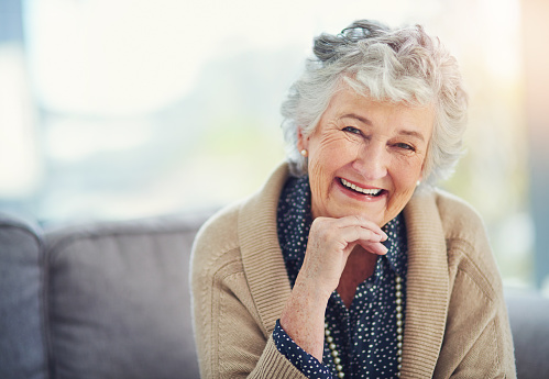 older woman smiling