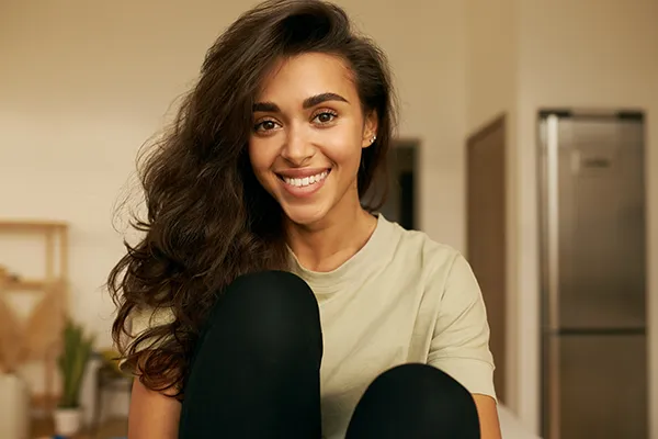 A beautiful Arabic woman smiling
